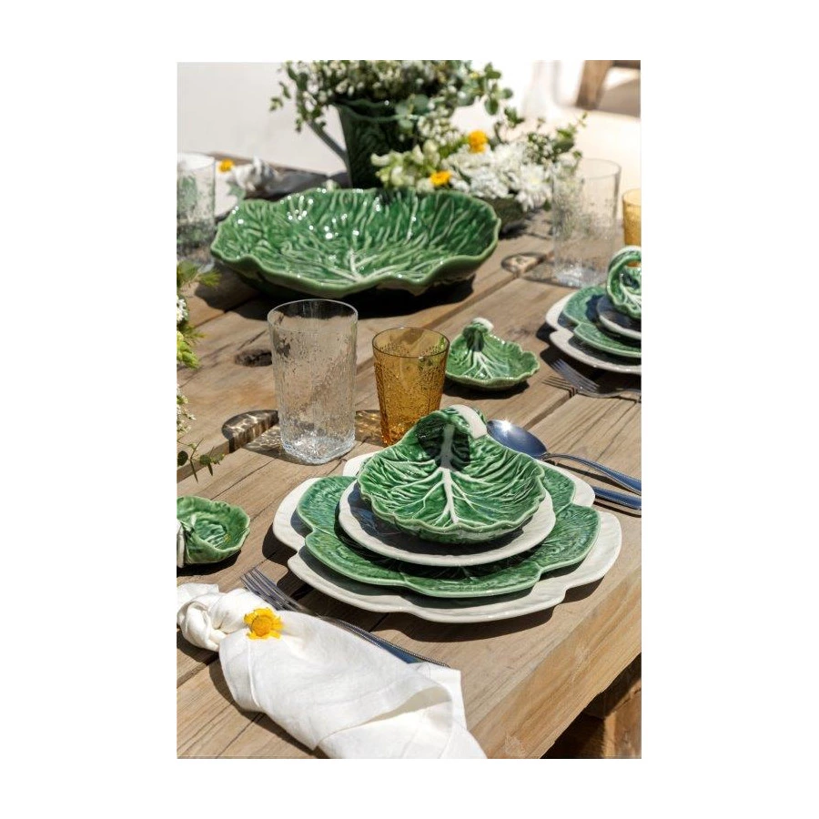 Салатник с резным краем Bordallo Pinheiro Капуста 29см, керамика