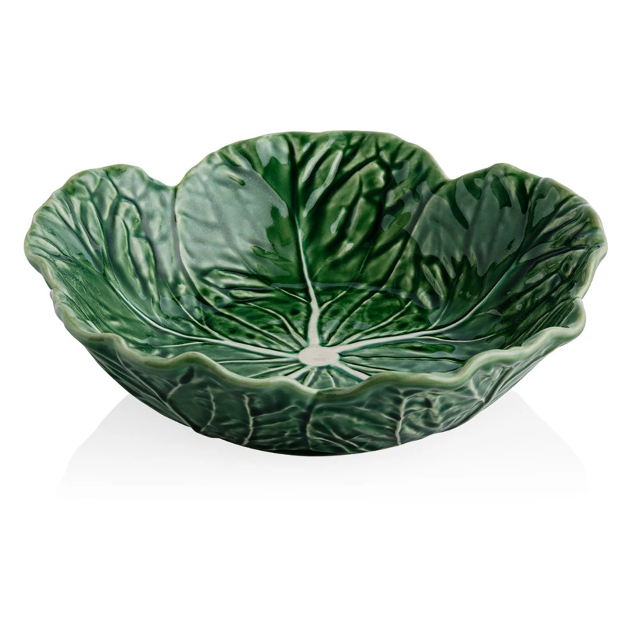 Салатник с резным краем Bordallo Pinheiro Капуста 29см, керамика