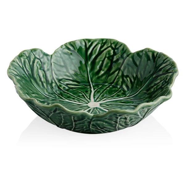 Салатник с резным краем Bordallo Pinheiro Капуста 29см, керамика