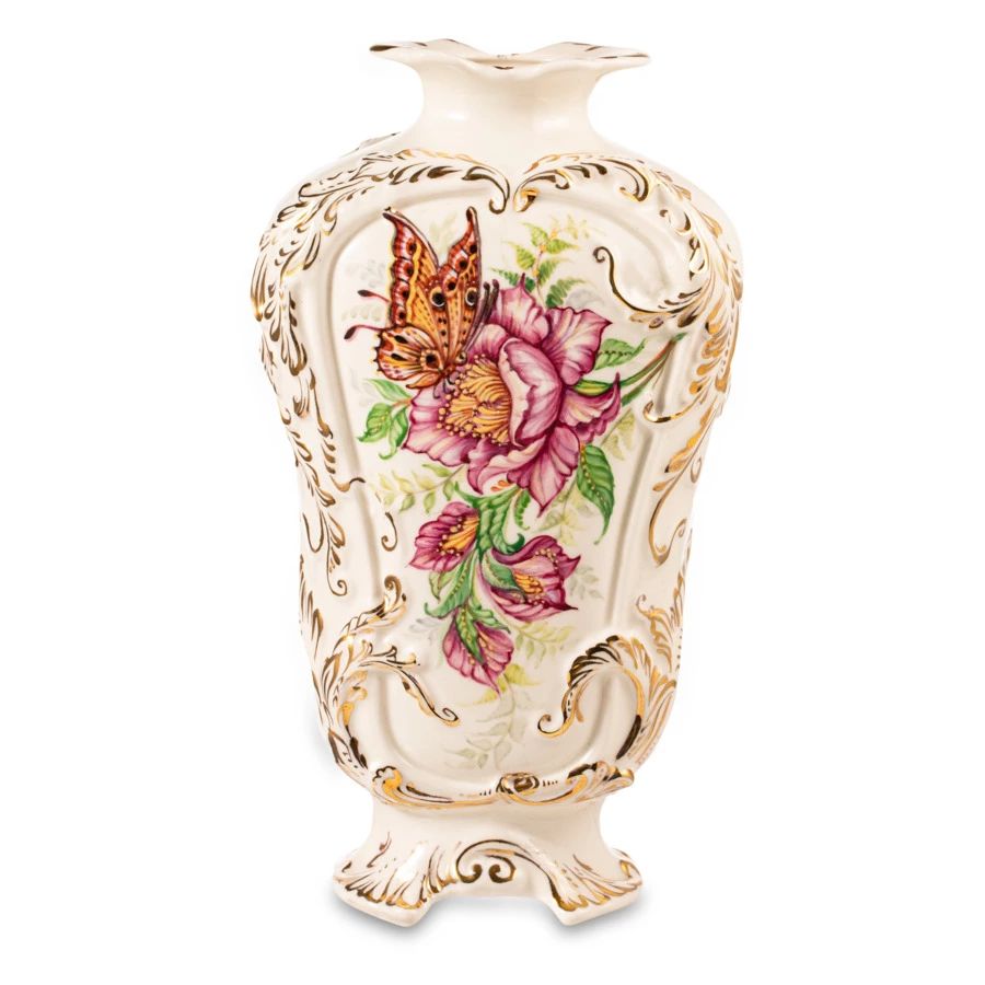 Вазочка Терра Керамос Анна 23 см, фарфор, надглазурная роспись