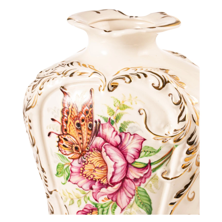 Вазочка Терра Керамос Анна 23 см, фарфор, надглазурная роспись