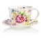Чашка чайная с блюдцем Dunoon Садовая роза Айлей 350 мл, фарфор костяной