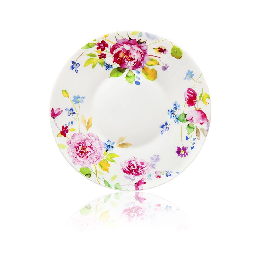 Чашка чайная с блюдцем Dunoon Садовая роза Айлей 350 мл, фарфор костяной