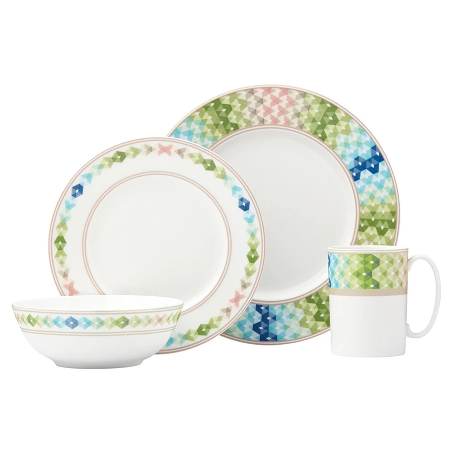 Сервиз чайно-столовый Lenox Праздник 365 на 1 персону 4 предмета, зелено-синий