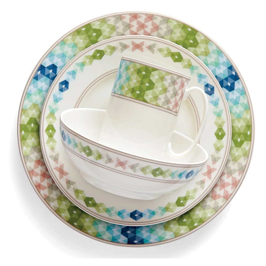 Сервиз чайно-столовый Lenox Праздник 365 на 1 персону 4 предмета, зелено-синий