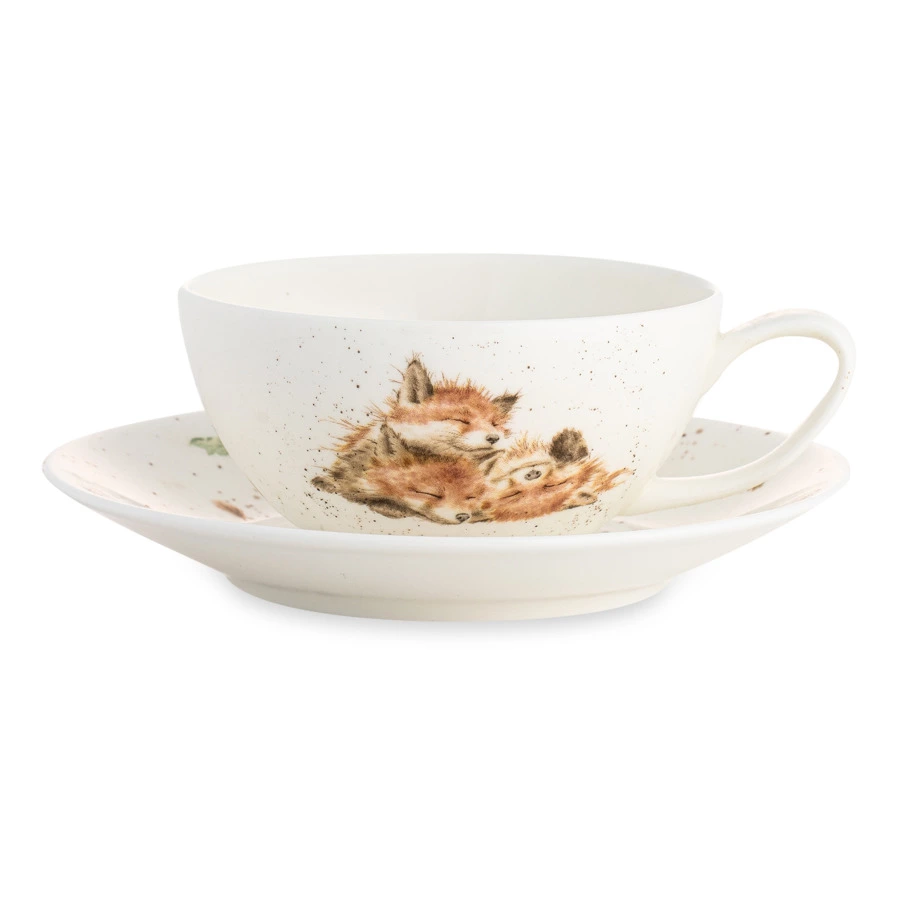 Чашка для капучино с блюдцем Royal Worcester Забавная фауна Лисички 300 мл