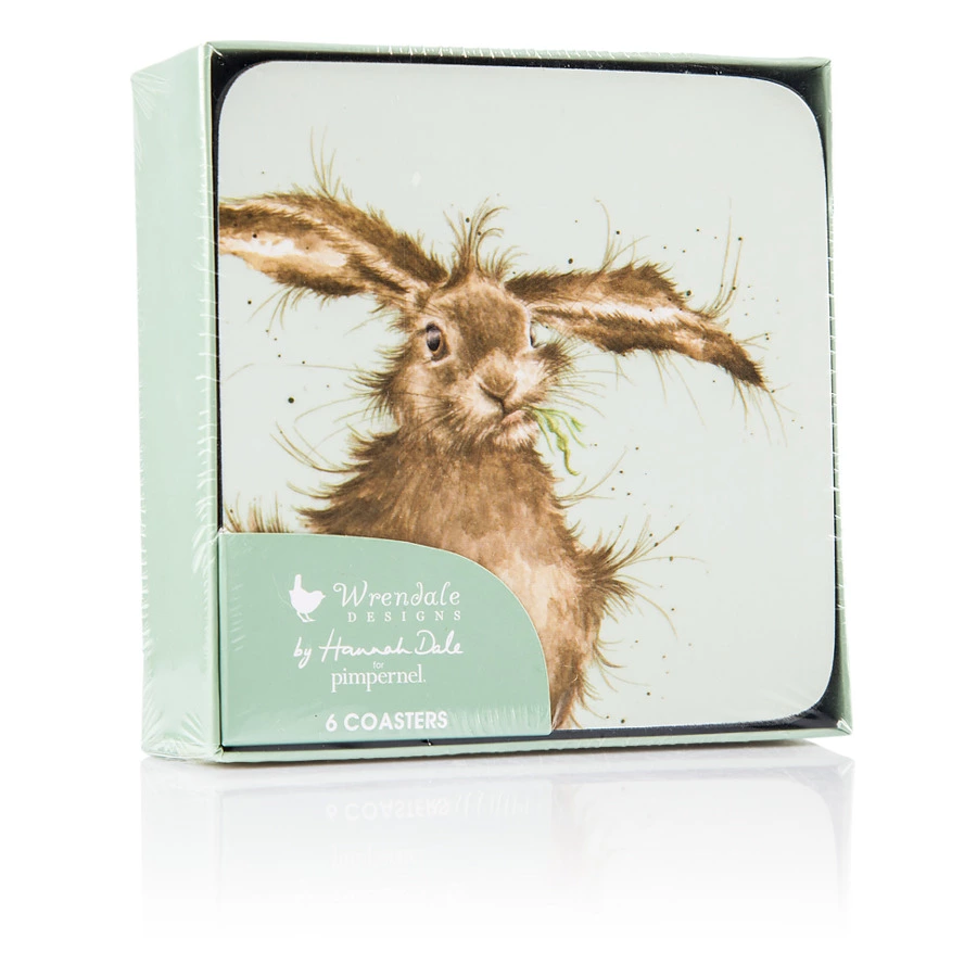 Набор подставок для бокалов Pimpernel Забавная фауна Зайка 10х10 см, 6 шт, пробка