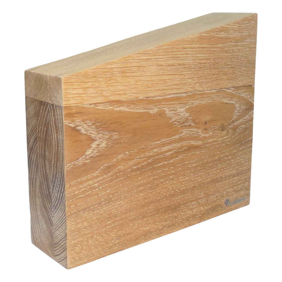 Подставка-блок магнитная для 8 кухонных ножей Woodinhome 24х26см, беленый дуб