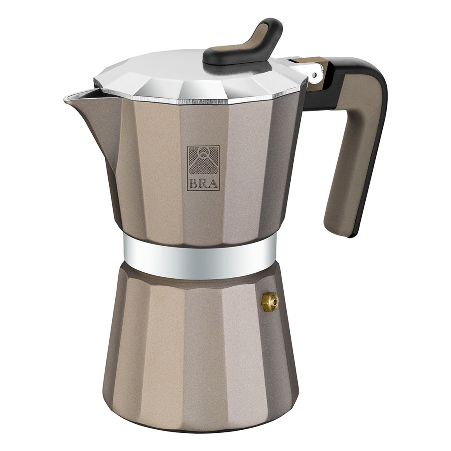 Кофеварка гейзерная на 3 чашки Bra Titanium, сталь нержавеющая кофеварка гейзерная fashion 0 15 л на 3 чашки 103903ne g a t