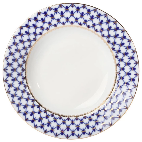 Тарелка суповая ИФЗ Кобальтовая сетка Европейская-2, 22,5 см, фарфор твердый