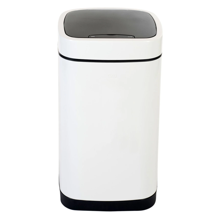 Ведро для мусора сенсорное EKO Ecosmart 28 л, сталь нержавеющая, белое