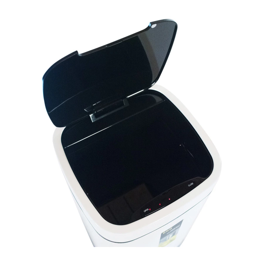 Ведро для мусора сенсорное EKO Ecosmart 28 л, сталь нержавеющая, белое