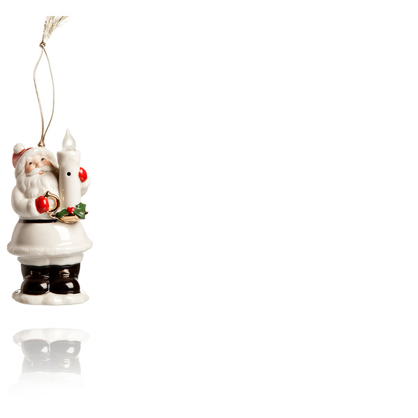 Украшение новогоднее светящееся Lenox Дед Мороз со свечой 13 см