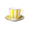 Чашка кофейная с блюдцем ИФЗ Да и нет Ландыш 2, фарфор костяной, желтая