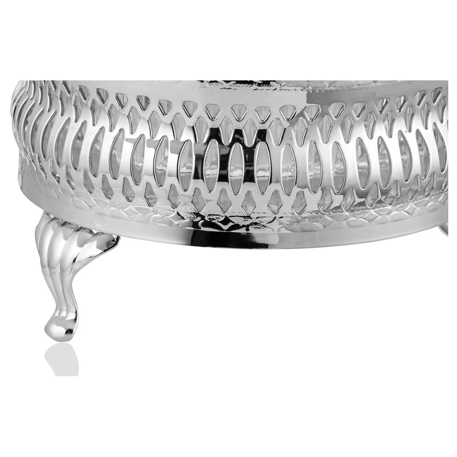 Сахарница круглая с крышкой Queen Anne 11 см, сталь, стекло, посеребрение