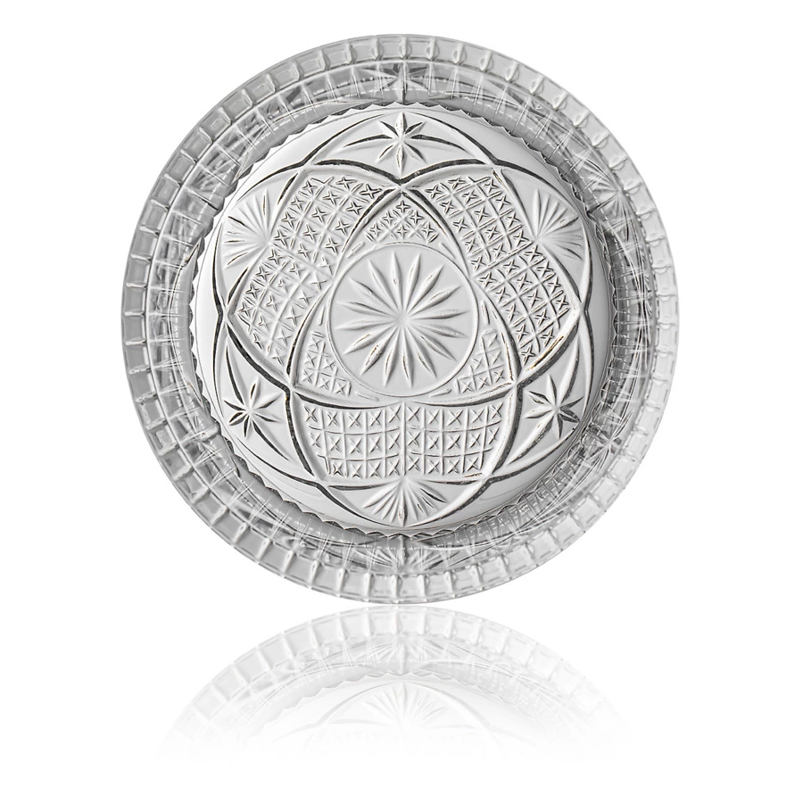 Сахарница круглая с крышкой Queen Anne 11 см, сталь, стекло, посеребрение