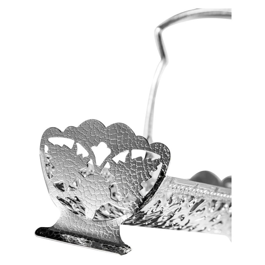 Блюдо для печенья с ручкой, на ножках Queen Anne 22х7х11 см, сталь, посеребрение