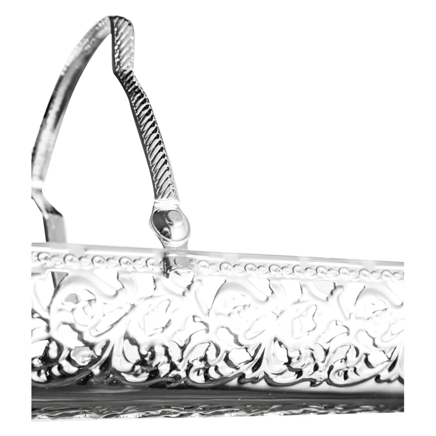 Блюдо для печенья с ручкой, на ножках Queen Anne 22х7х11 см, сталь, посеребрение