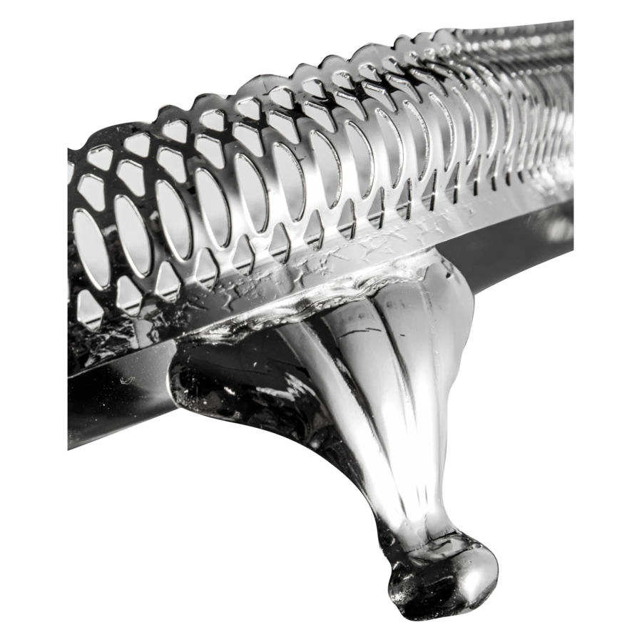 Поднос прямоугольный с ручками, на ножках Queen Anne 64х34 см, сталь, посеребрение