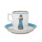 Чашка чайная с блюдцем ИФЗ Modes de Paris Гербовая 220 мл, фарфор твердый, голубой