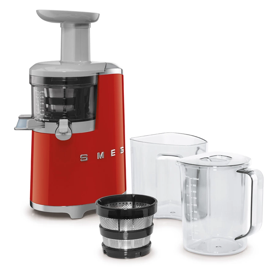 Соковыжималка шнековая SMEG SJF01RDEU, 43 об/мин, корпус пластик, красный