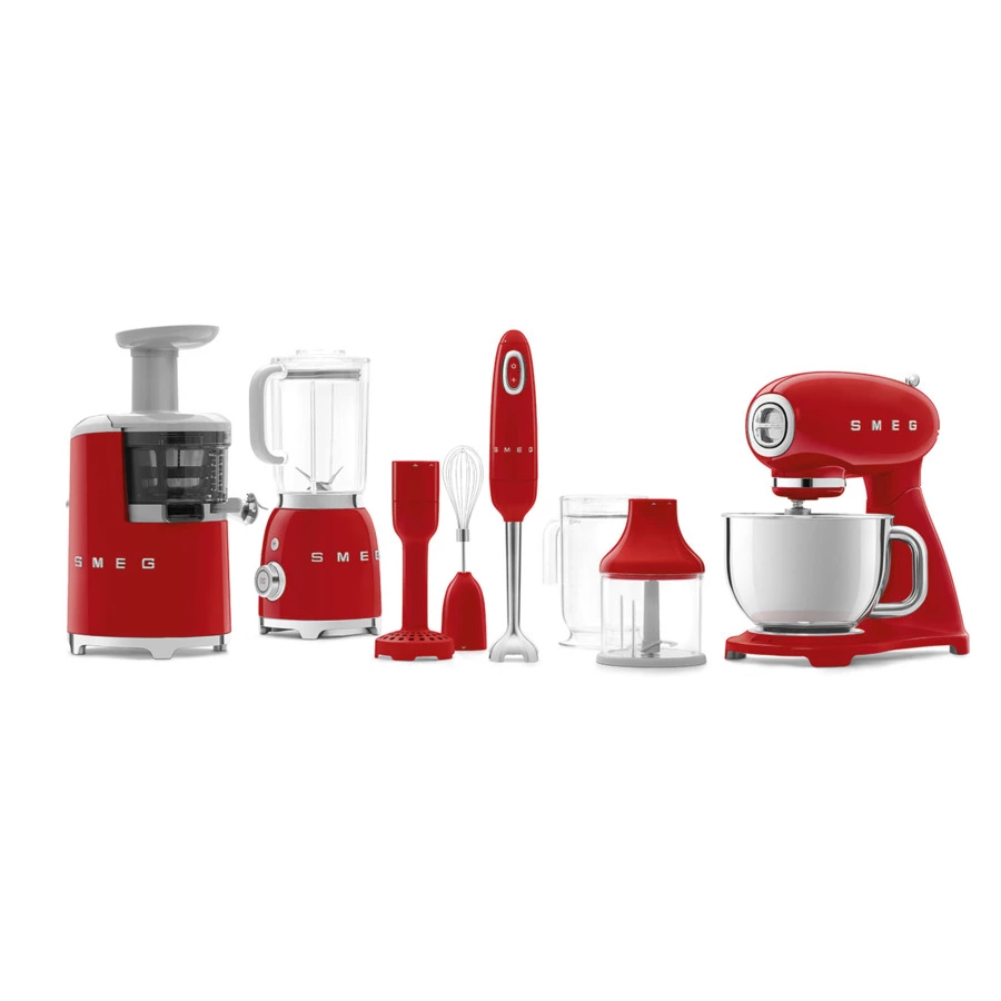 Соковыжималка шнековая SMEG SJF01RDEU, 43 об/мин, корпус пластик, красный