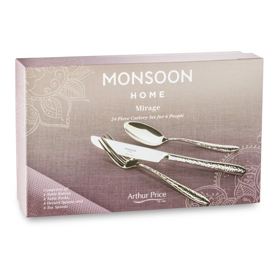 Набор столовых приборов Arthur Price Монсун Мираж на 6 персон 24 предмета, п/к