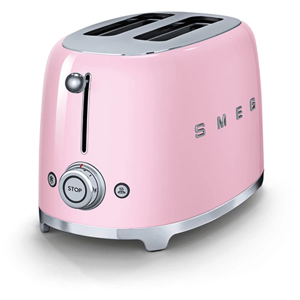 Тостер на 2 ломтика SMEG TSF01PKEU, 950 Вт, розовый