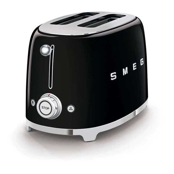 Тостер на 2 ломтика SMEG TSF01BLEU, 950 Вт, черный