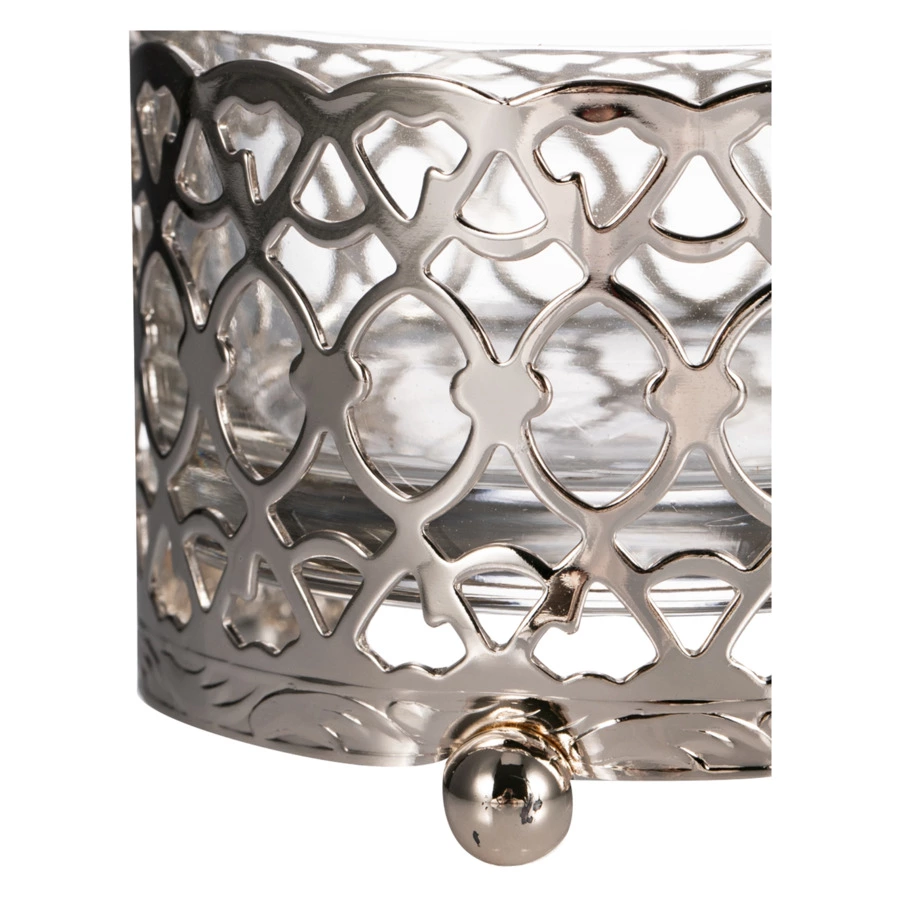 Стакан с подстаканником Queen Anne Античный 7х9 см, стекло, сталь, посеребрение