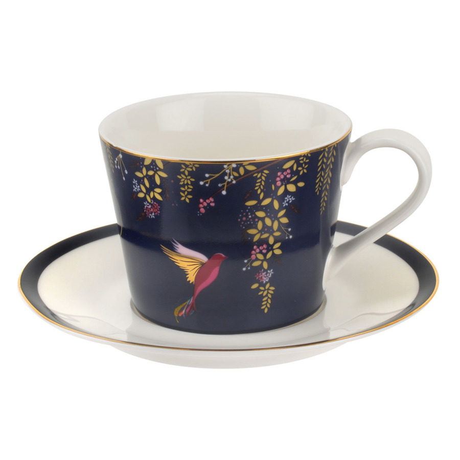 Чашка чайная с блюдцем Portmeirion Сара Миллер Челси 200 мл, темно-синяя
