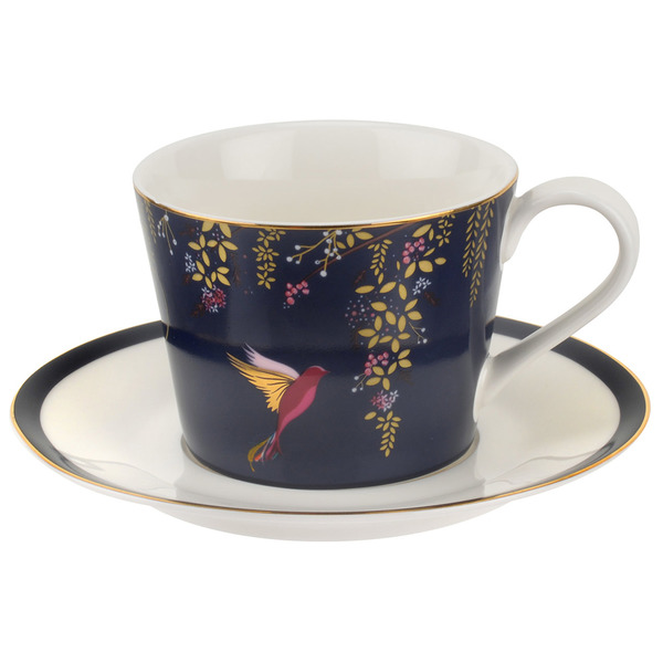 Чашка чайная с блюдцем Portmeirion Сара Миллер Челси 200 мл, темно-синяя