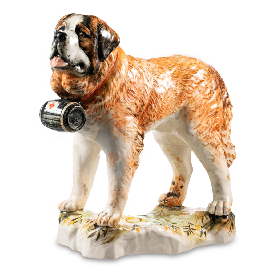 Скульптура Терра керамос Сенбернар краски, фарфор