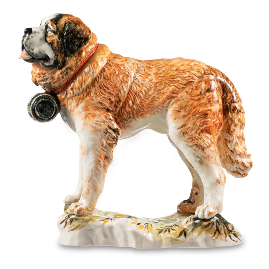 Скульптура Терра керамос Сенбернар краски, фарфор