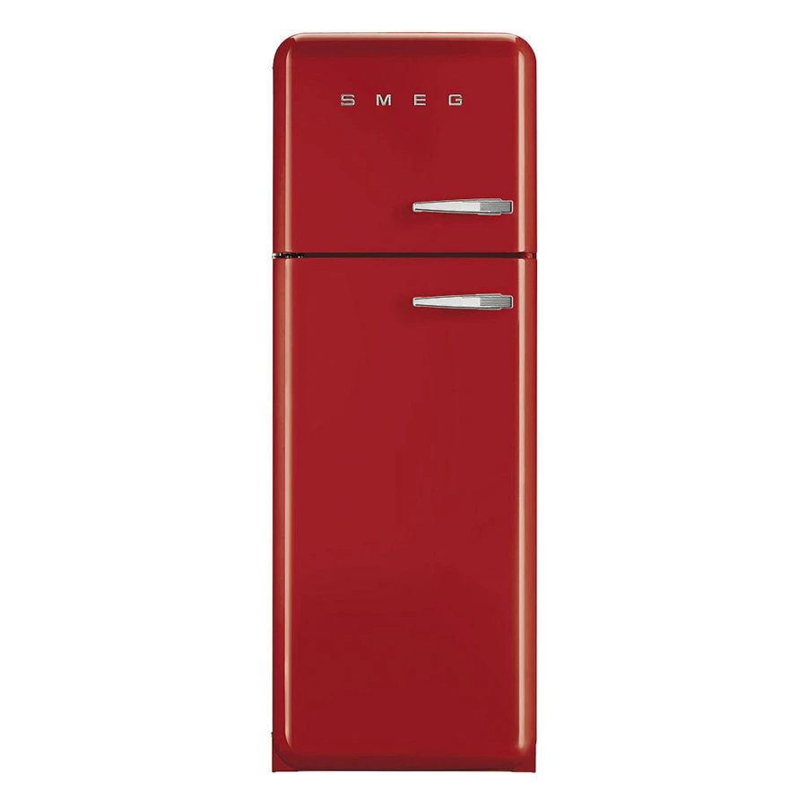 Отдельностоящий двухдверный холодильник SMEG FAB30LR1, красный, стиль 50-х годов
