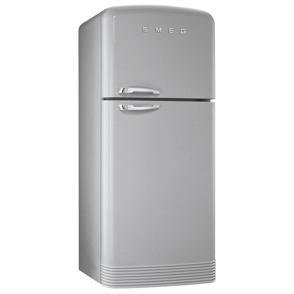 Отдельностоящий двухдверный холодильник, No-Frost FAB50X, цвет серебристый, стиль 50-х годов