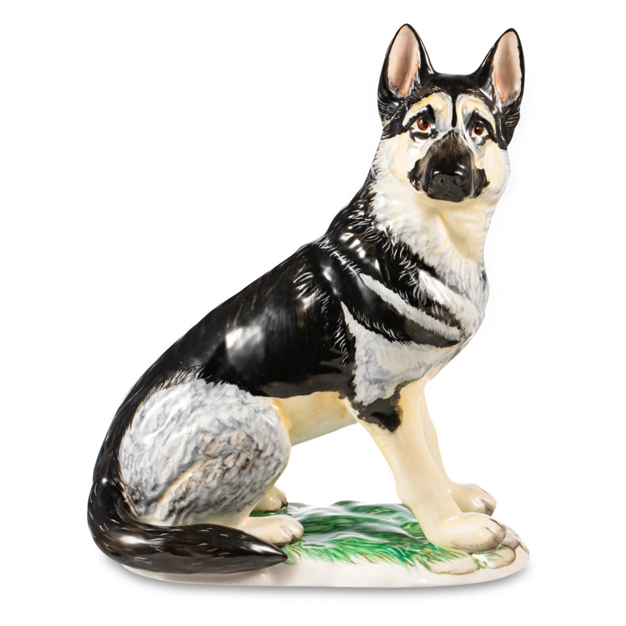 Скульптура Терра Керамос Овчарка 23х25 см, фарфор, надглазурная роспись