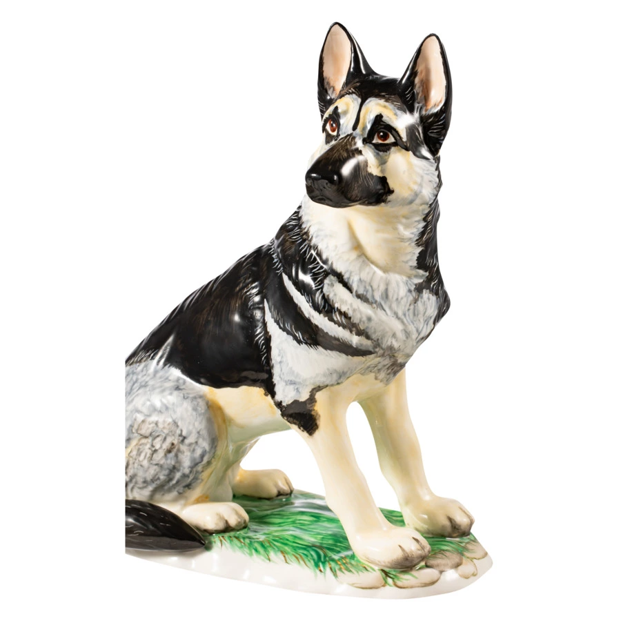 Скульптура Терра Керамос Овчарка 23х25 см, фарфор, надглазурная роспись