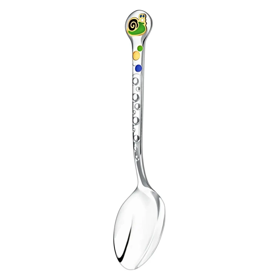 Ложка детская в футляре АргентА Do Do Улитка с эмалью 20,1 г, серебро 925
