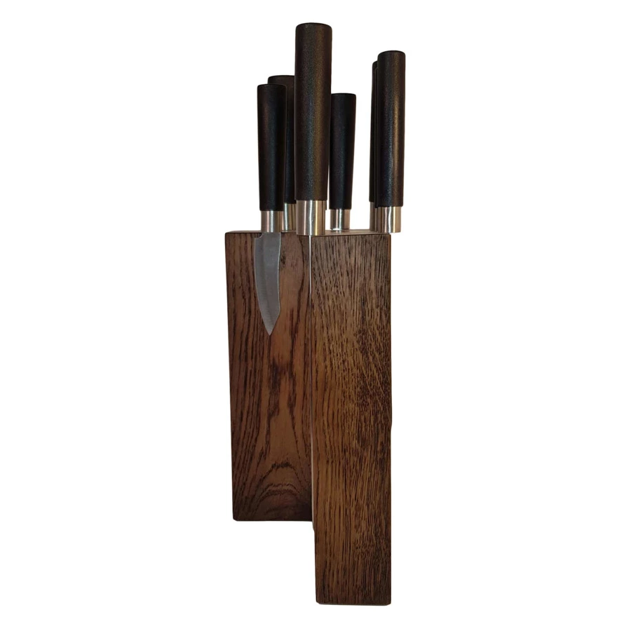 Подставка магнитная для 8 кухонных ножей Woodinhome 24х12,5см, темный дуб