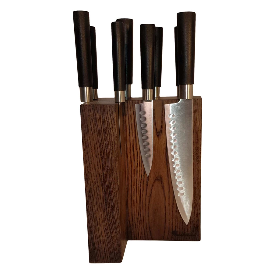 Подставка магнитная для 8 кухонных ножей Woodinhome 24х12,5см, темный дуб