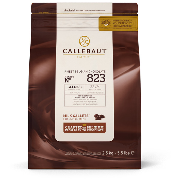 Молочный шоколад 33,6% какао, галеты (2,5кг)