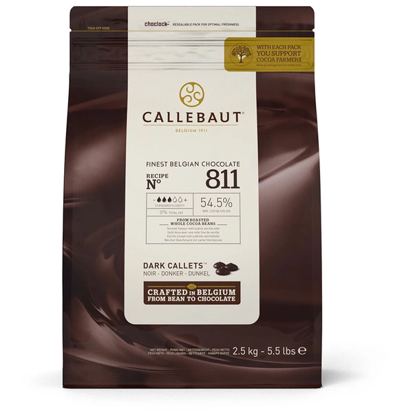 Тёмный шоколад 54% какао, галеты (2,5кг)