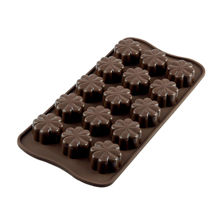 Форма для приготовления конфет Silikomart Цветок 3x3см (шоколадная)