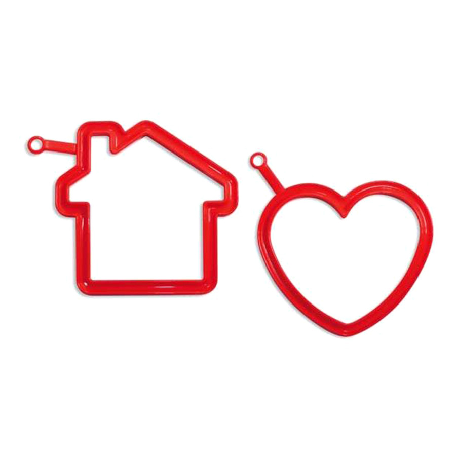 Форма для яичницы Silikomart "Сердце и дом" 13х12,4см (красная)
