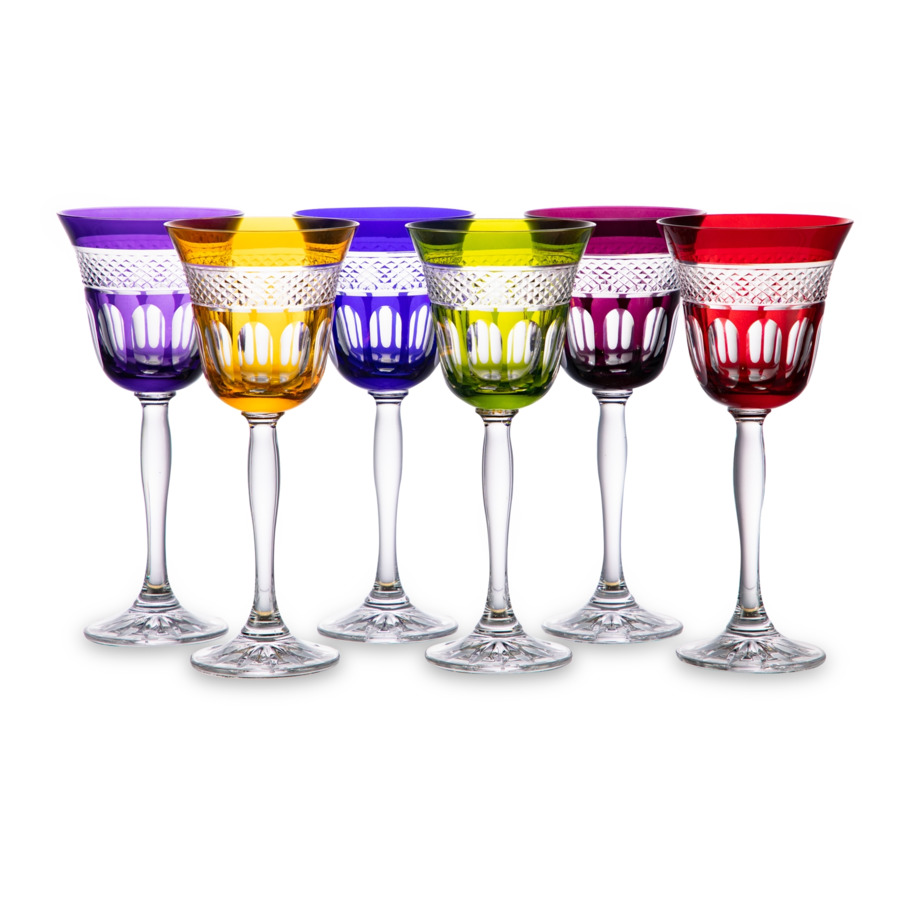 Набор бокалов для вина Cristal de Paris Мирей  170мл, 6шт, 6цветов