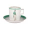 Чашка чайная с блюдцем ИФЗ Modes de Paris Гербовая 220 мл, фарфор твердый, зеленый