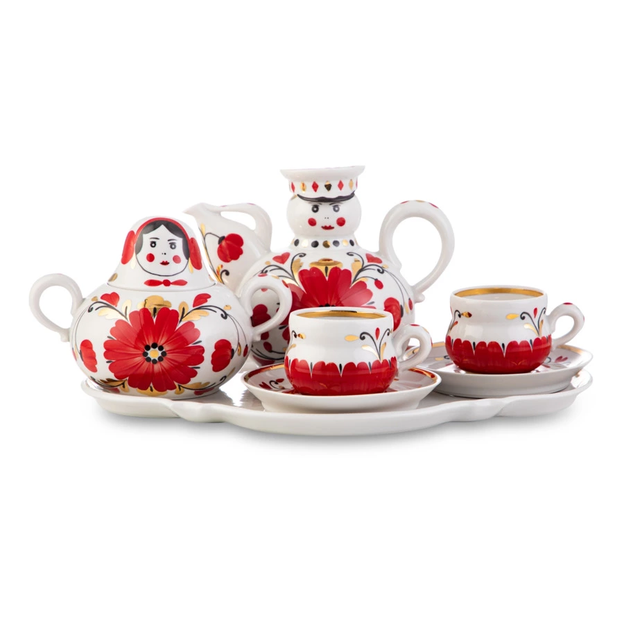 Набор чайный Франц Гарднер в Вербилках Веселушки на 2 персоны 7 предметов, фарфор твердый
