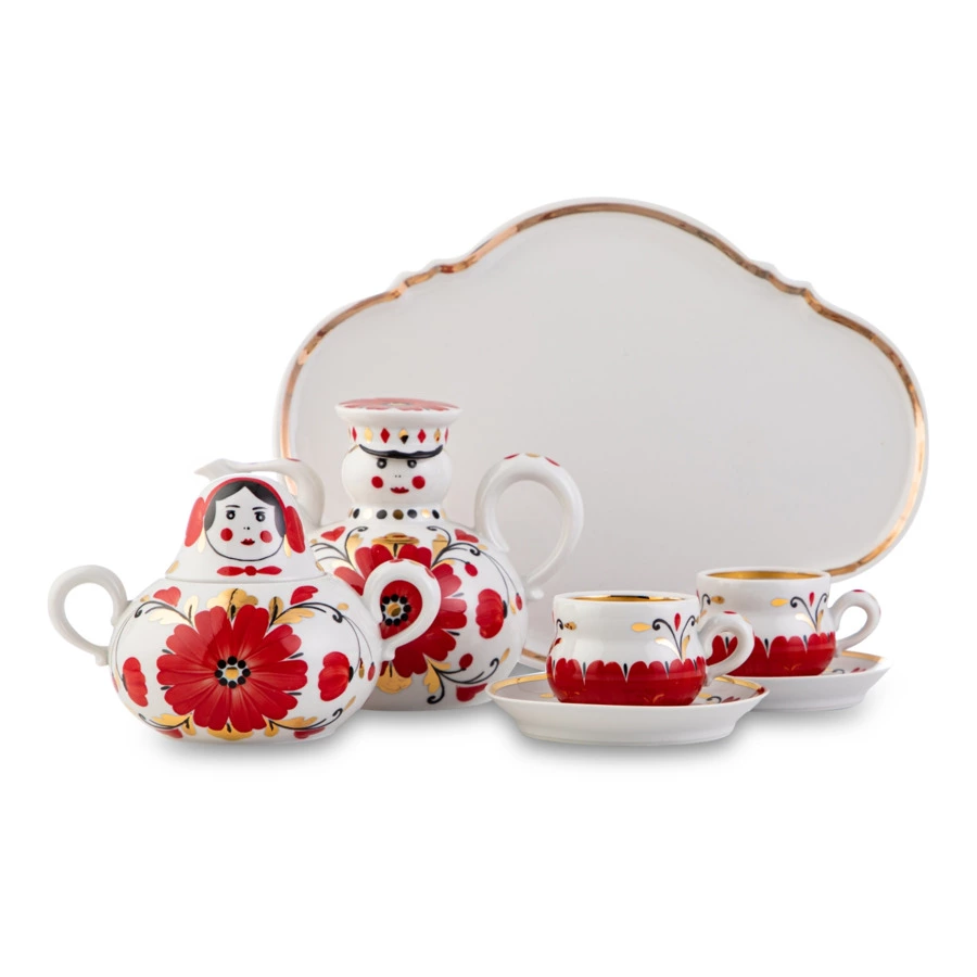 Набор чайный Франц Гарднер в Вербилках Веселушки на 2 персоны 7 предметов, фарфор твердый