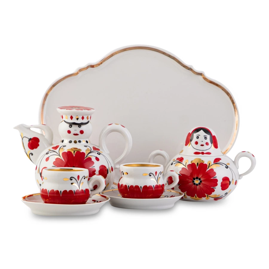 Набор чайный Франц Гарднер в Вербилках Веселушки на 2 персоны 7 предметов, фарфор твердый